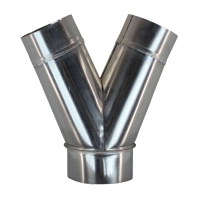 Тройник круглый Y-обр. (штаны) (оц. сталь) d100/100/100