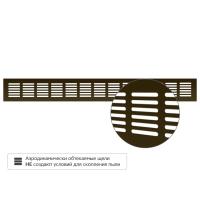 Вентиляционная решетка Благовест 60x500, бронза