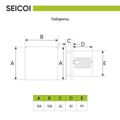 Накладной вентилятор Seicoi SKSP04-01 Steel