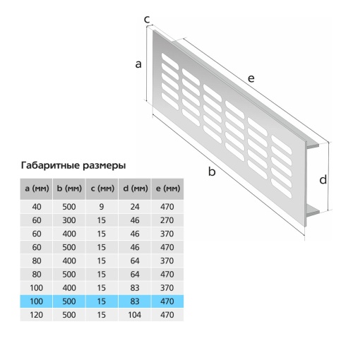 Вентиляционная решетка Благовест золото (500x100 мм)