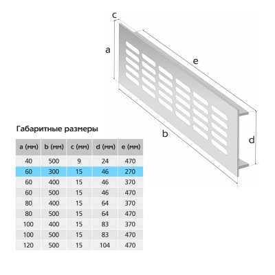 Вентиляционная решетка Благовест золото (300x60 мм)
