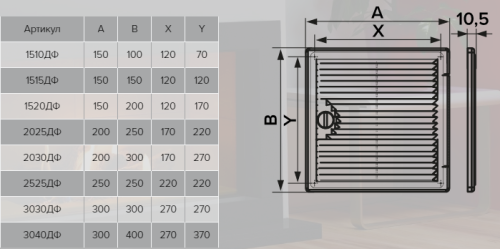 Вентиляционная решетка ЭРА 2030ДФ